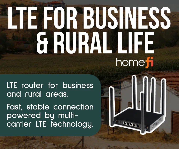 HomeFi LTE router for business and rural use